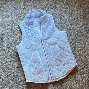 Quilted Light Blue Vest with Pockets